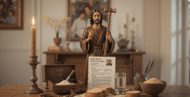 altar a San José para pedir un trabajo estable